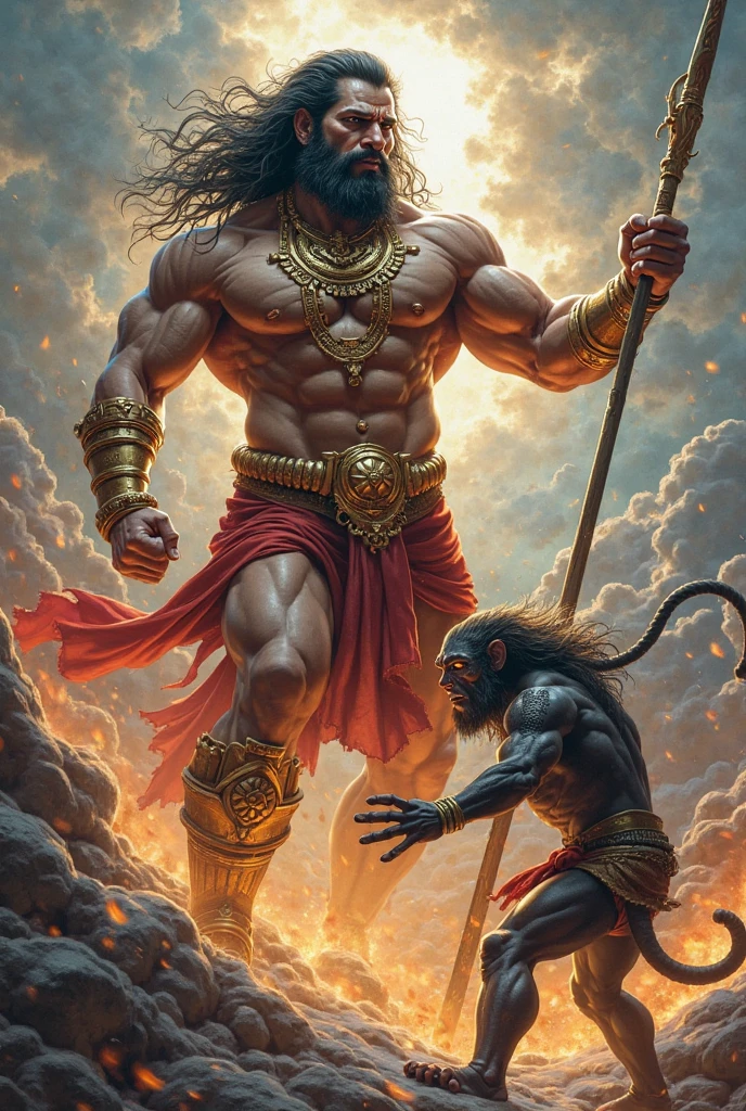 Big Hanuman Victory over Ravan
