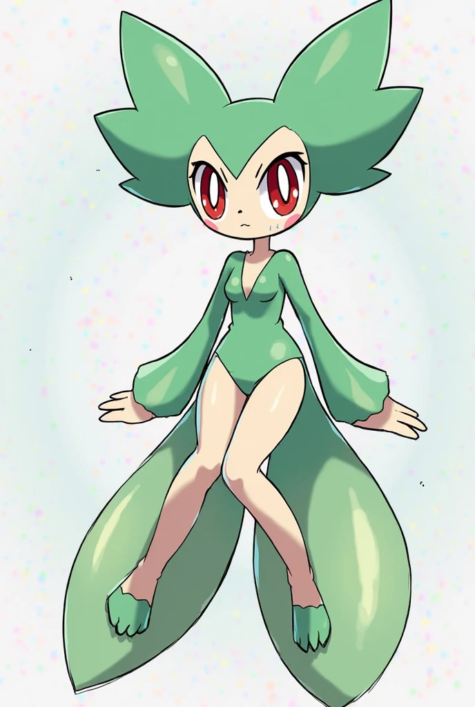 ((full body view)), (Best quality, 8k, 32k, Masterpiece, UHD:1.2),, masterpiece, best_quality, 1girl, ( dress), solo, (gardevoir), creatures \(company\), game freak, nintendo, pokemon, pokemon \(game\), bangs, colored skin, female focus, gen pokemon, green hair, green skin, hair over one eye, slendered abs, multicolored skin, pokemon \(creature\), red eyes, short hair, two-tone skin, white skin, (drunkoak:0.8)
