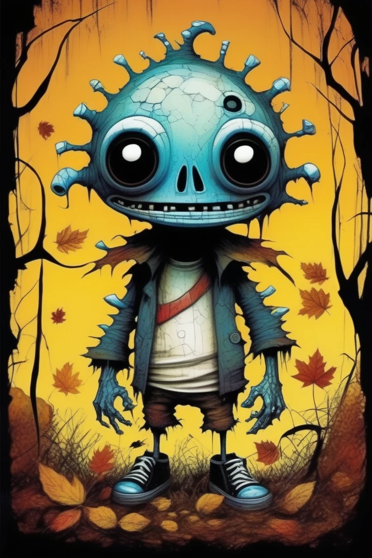 2D, monster, creepy,, (style of Skottie Young:1.3)
(masterpiece,best quality:1.5),
Grunge clothing, Meadow,autumn, \Mayuri (Steins;Gate)\