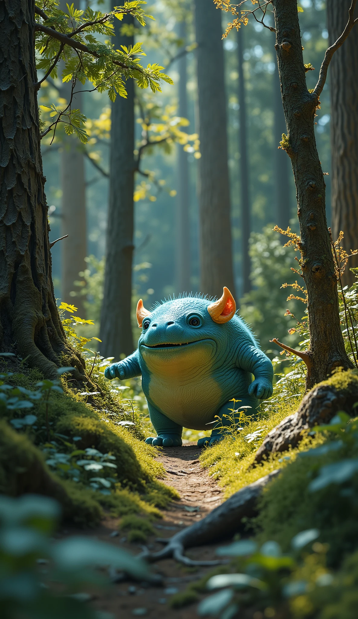live-action、real、8K、HDR、cute monsters live in the woods