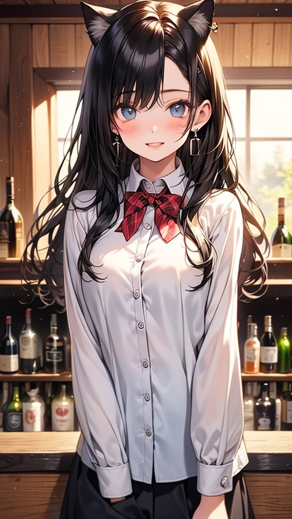 (Cute older sister:1.3)、(Very detailed)、Spring atmosphere、night、Liquor、居Liquor屋、Messy Hair、moisture