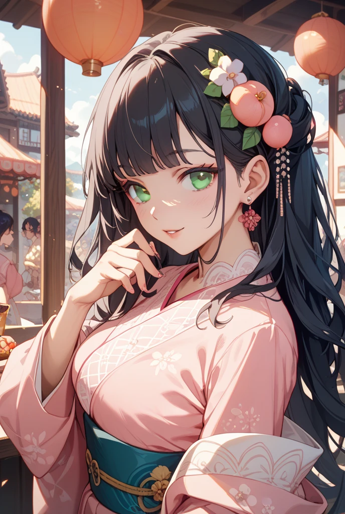 1 girl, red eyes, solo, Japan festival,