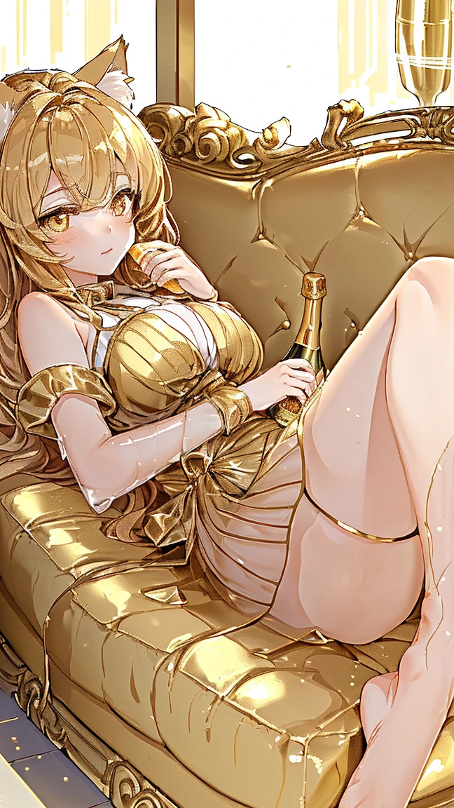 best quality, ultra-detailed, illustration,
sc1, scenery, night, lights, indoors, light, neon lights, couch, table,
1girl、Night dress, drinking glass, (((Big Breasts))), Large red velvet sofa、Sexy beauty
 (((Golden lighting)))、(Sharp Eyes、Brown Skin:1.5)