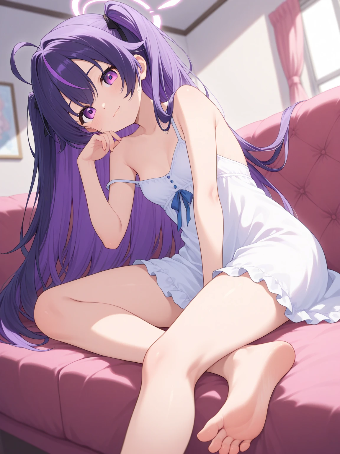 Tedeza Rize、blush,smile、Primary school students、The back is very small、Lolita、Small breasts、Please show me your armpits、exterior: 14 years old、Shoulder Bare、The clavicle is visible、Sexy thighs、Beautiful feet、Usual hairstyle、highest quality, High resolution, unity 8k wallpaper, (shape:0.8), (Beautiful and beautiful eyes:1.6), Highly detailed face, Perfect lighting, Extremely detailed CG, (Perfect hands, Perfect Anatomy),