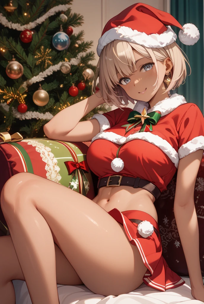 (top-quality,High resolution,(Ultra high definition,4K), (超A high resolution,in 8K),masutepiece:1.2), (Perfect Anatomy,Anatomically accurate), (Photorealistic), (Angle from below), (Soft lighting, 光线追踪), (((Sitting on a sofa in the lobby of a luxury hotel, legs stretched straight up.)), (1 Cute High School Girl), High-definition beauty face, (santa claus), Cute panties, ((Cosplay costumes)), (Crisp double eyelids), (fascinated expression), (Large breasts:1.3),(Soft skin), (Glowing skin)