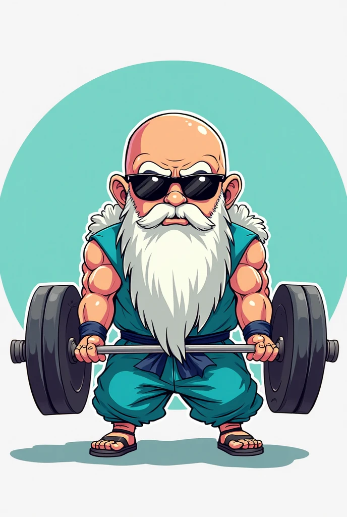 Cartoon of old man Wearing turban Fitness trainer standing in ground muscular body