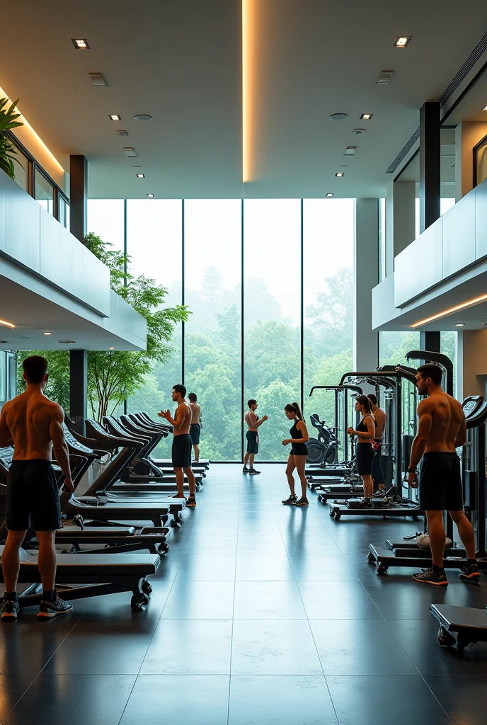 Gym in modern mansion