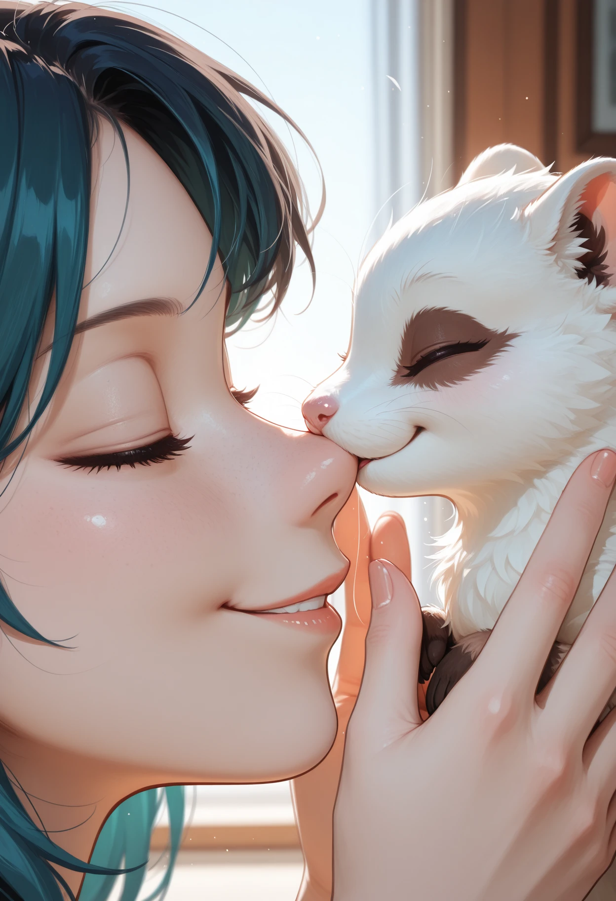 One, check_9,check_8_up,check_7_up, source_cartoon, source_fluffy, Catboat, Anthro fluffy feline girl, tall body, hourglass figure, Adult woman, Blue eyes, :3, muzzle, pink nose, silver fluffy body, tabby gray tabby cat, длинные светлые hair, hair, closing one eye, standing, Loving expression, simple white background, wear a blue bandeau, (realistic, photorealistic, hyperrealism, photo, hyper detailed fur):1.3, fabulous, ultra clarity, 4K, excellent quality, high detail, close-up, bare chest, , cum on face, sex oral dick oral, The human penis, Zoophilia, cute sucks dick, the cat sucks gently, caresses with tongue, sperm dripping from mouth, balls dick, balls shaved, big dick, juicy dick, touches eggs with hands, plays with eggs, tits naked, Nipples, front view,sperm stretched on tongue, looks at the viewer, school clothes, Ultra Clarity of Sperm, Thick sperm cums in a stream on the face, sniff dick,