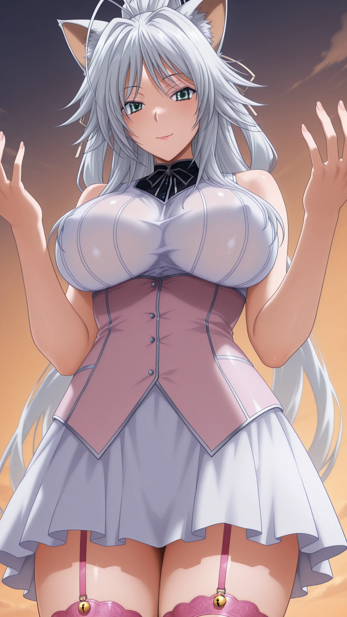 red eyes, (highest quality, masterpiece painting:1.3), immature woman, 16 years old, (half body shot), masterpiece, ultra high resolution, Decorative panel, abstract art, (Photoreal:1.0), ((light silver hair)),straight hair, beautiful shining hair, white and shining skin, ((Ultra realistic details)), octane rendering, highly detailed face, (make a heart with hands), Wearing Fluorescent fabric:harem outfit,Suzhou embroidery technique:Lace sequin cloak woven from feathers, ((wet, drenched)), (((nipple perked out from under clothes))), ((A pose that shows off your pussy)), (((lift up the skirt))), (((very tight pussy))), ((pussy juice)),(bottomless,not wearing pants:1.4),(spread your legs), Fabric Glows, open neckline, cleavage, perfect body, soft skin, silver earrings, (pure white background:1.4), sharp focus, intricate details, professional artwork, (bright colors:1.1), bright colors, diffused lighting, digital blending, ultra-definition body, ultra detail hair, super detailed face, trending on pixiv, top button open, compensate, perfect lips, perfect compensate, Ultra-precision coating, (light_smile:0.8), (Very embarrassed:1.2),