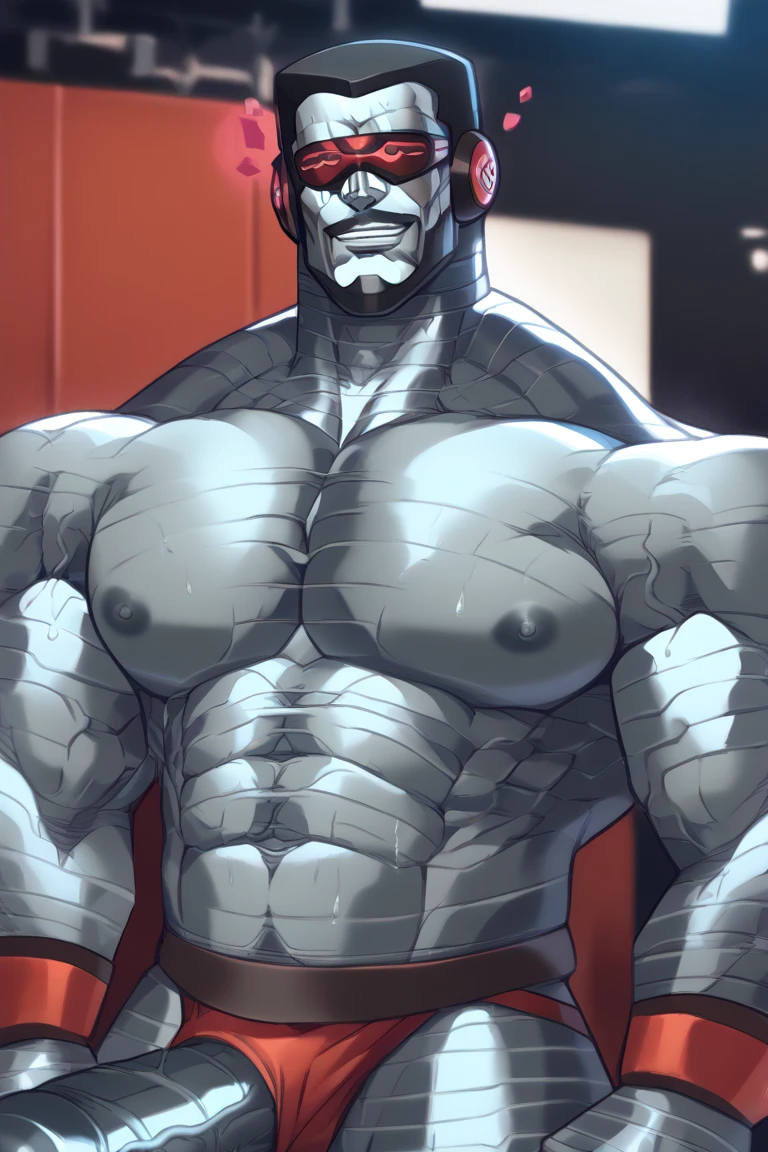Machoke (Pokemon), Male machoke, mind control, crotch bulge, hand on crotch, sexy, blue leather pants.