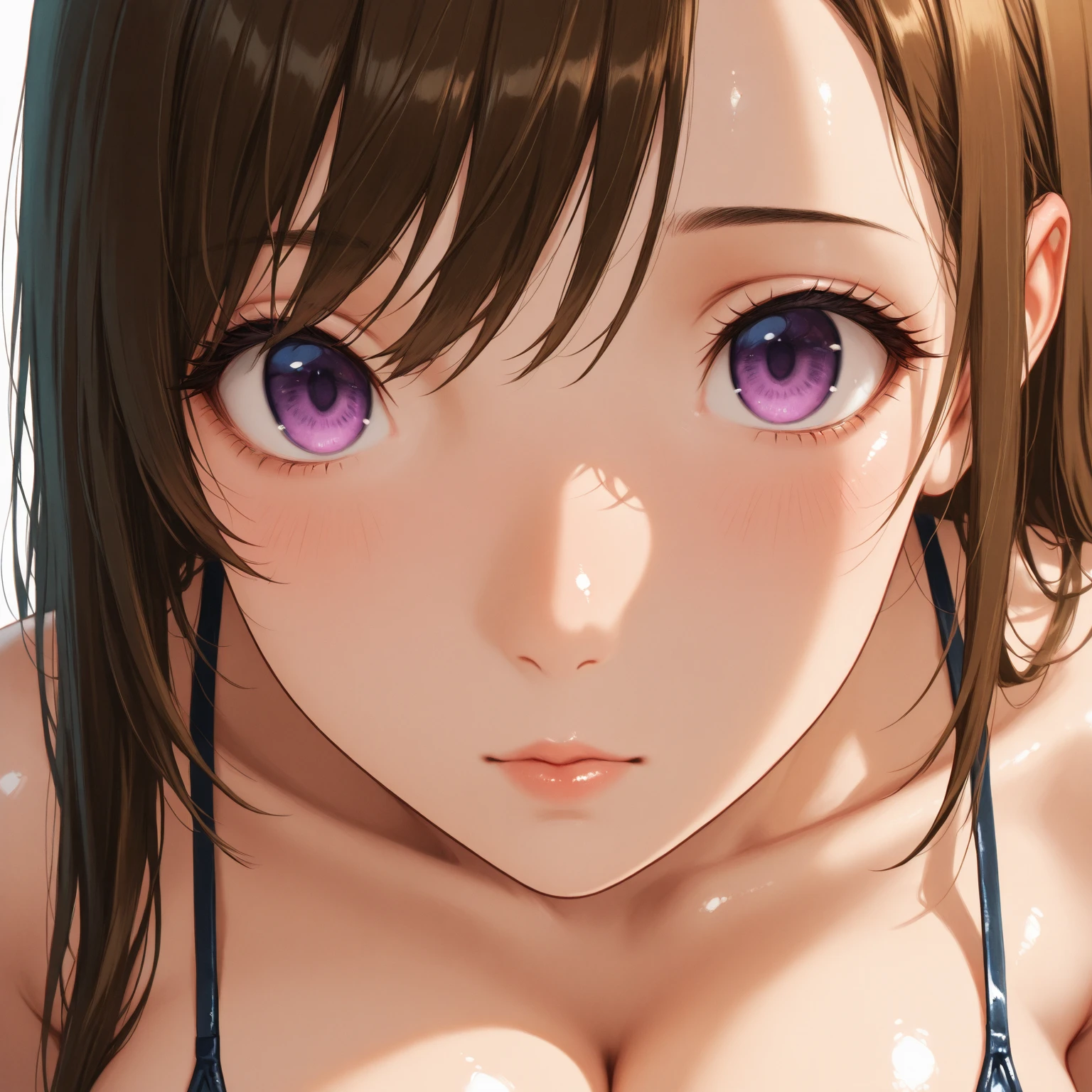 masterpiece, best quality, illustration, highly detailed, chitanda_eru, beautiful detailed eyes, city street, cleavage・nipples are visible、Completely naked