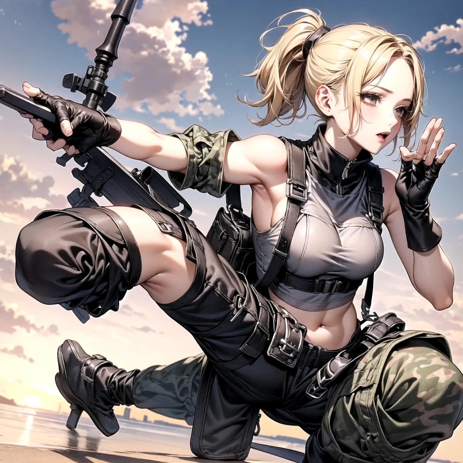 (masterpiece), (best quality), (high resolution),dutch angle,hyper detailed, solo, man, noir ,detailed_background, landscape,