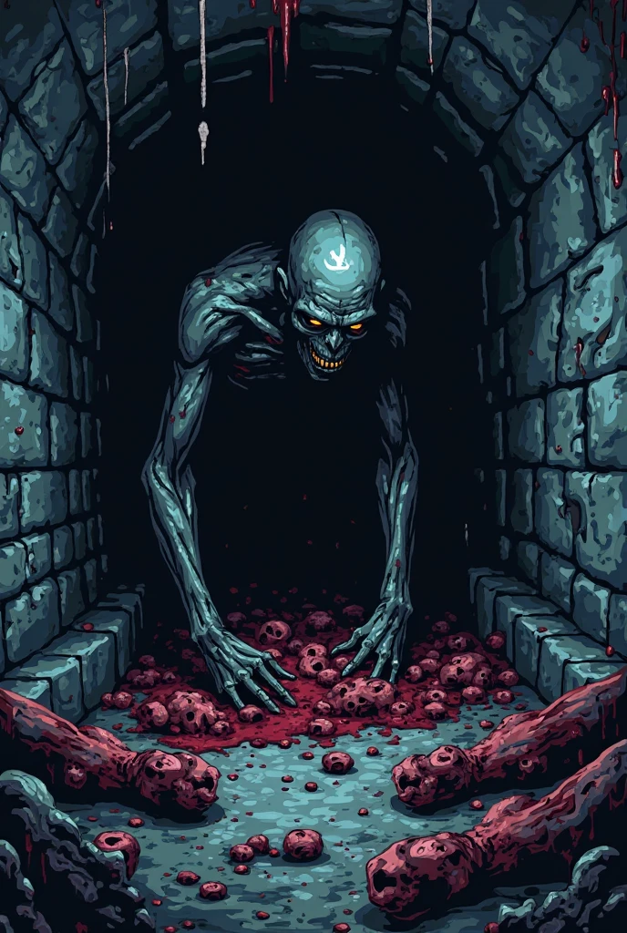 there is a creepy creature in a wooden barrel in a room, horror concept art, nightmarish illustration, eerie nostalgic concept art, scp 3008, scp-049, photo of scp-173, horror illustration, ominous creature hiding detailed, scary picture, scp 173, scp-173, dark concept art