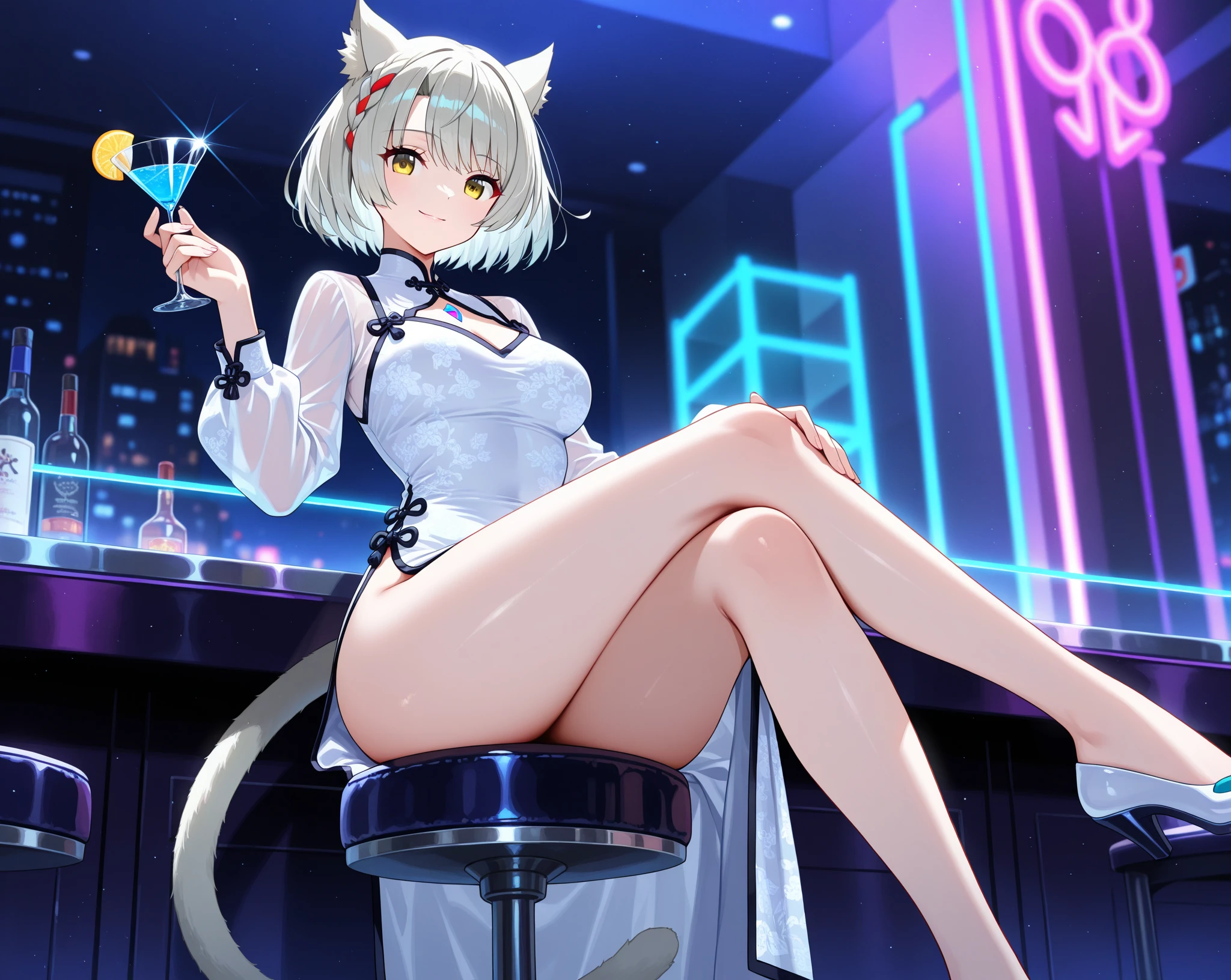 bobhair garterbelts slender Maids White shirt a miniskirt glamor beauty legs Black Suit eye glasses OL Hospitality a necklace Stockings undergarment Cats Adults Frolic kneeking alcohol get drunk Halloween hime carriage Looking at the Moon