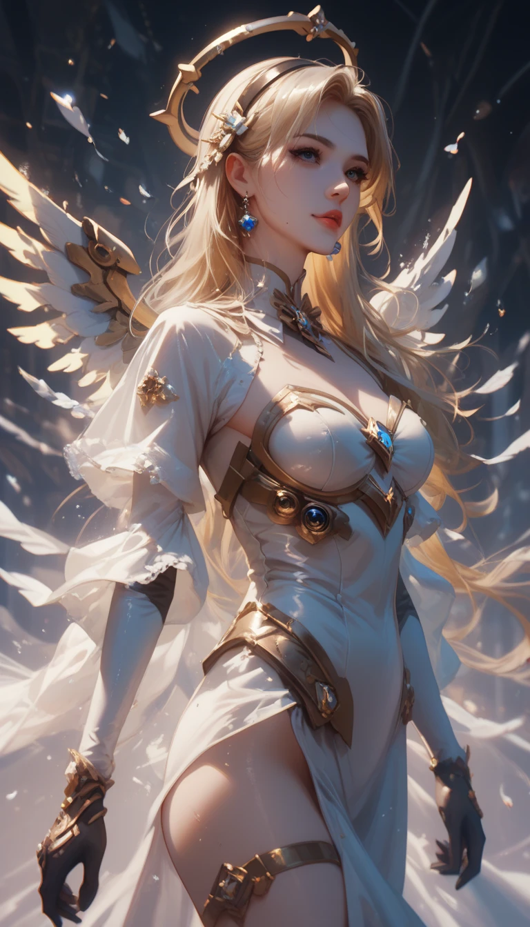 (best quality,8k:1.2,high resolution:1.2),epic cinematic image,glorious appearance,ultra-detalhado,Realistic,vintage godess angel female,rosto extremamente detalhados,long eyelashes,big angel wings,suntan tights,metalic accessories,Physically-based rendering,sharp focus,natural lighting,nude,big ass and tits