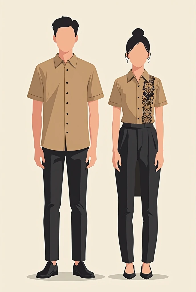 Here’s a prompt you can use to generate the four designs:
"Create four polo shirt designs with distinct features:
1. A polo shirt for women with a unique batik collar.
2. A polo shirt for men with a distinctive batik collar.
3. A polo shirt for Muslim women with extended sleeves and a batik collar.
4. A cropped polo shirt with a batik collar for women.
Please include the batik pattern in the collar of each design, and ensure that each design reflects its intended gender and style."