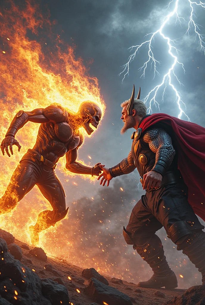 Thor   through hammer on zombie head 