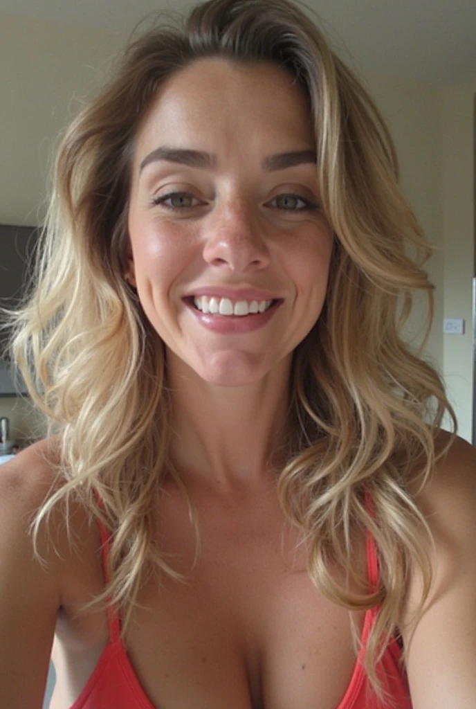 Willa Ford taking a selfie photo completely naked and smiling