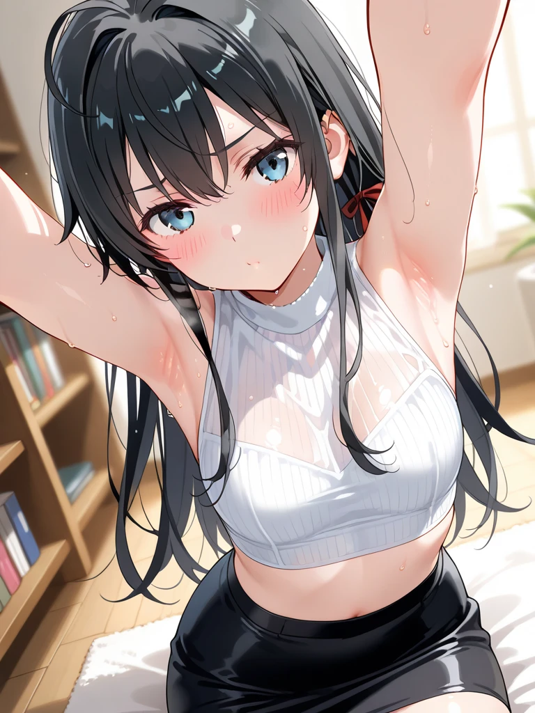 (((((ultra-detailed, disheveled hair, beautiful detailed eyes, beautiful, amazing, detailed eyes, detailed glans, detailed small penis, perfect hands, masterpiece, best quality))))), (first_person_view), solo_focus, nsfw, shiny skin, ((pov, Angle from above)), break,
(((1cutemales))), solo, hetero, (((short stature))), Thick thighs, ((medium layered ponytail hair, blue eyes)), orgasm, loves smile, Estrus face, (sweaty), break, (((clothed, wear clothes, clothing, White tank top, short pants))), (bulge), ((puffy nipple bulge, small cute testicles bulge, femboy bulge)), (Body line is emphasized), break, (location, indoor, private training room, training in progress),