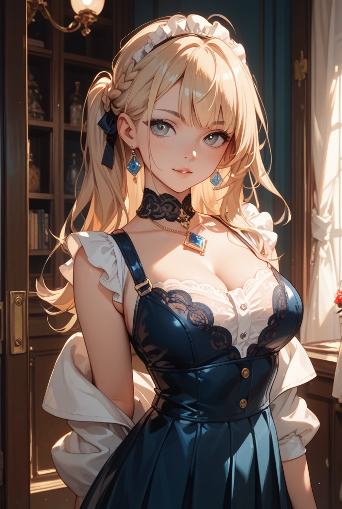 extremely beautiful, female clockwork cyborg, long blonde hair, perky breasts, cleavage, arms and legs made of wood, with exsposed clockwork gears, Wide Smile, Eyes Detailed & Wide, sexy Pose. Ultra HD, Rococo-Inspired Fantasy Art With Intricate Details. Cute, Charming Expression, Alluring-Gaze, looking at viewer Beautiful Eyes, An-Ideal-Figure. Large Youthful Well-Shaped-Breasts, . Massive-Round-Bosom, Décolletage. slim waist, fit body, full lipsWarm lights, sexy shots, attractive poses,Stunnin gly beautiful merge of , Alison Brie, Scarlett Johanson, Dove Cameron. symmetrical face, photorealistic, photography, path tracing, specular lighting, volumetric face light, path traced hairmaximum quality{(masutepiece) (8K High Resolution) (top-quality)