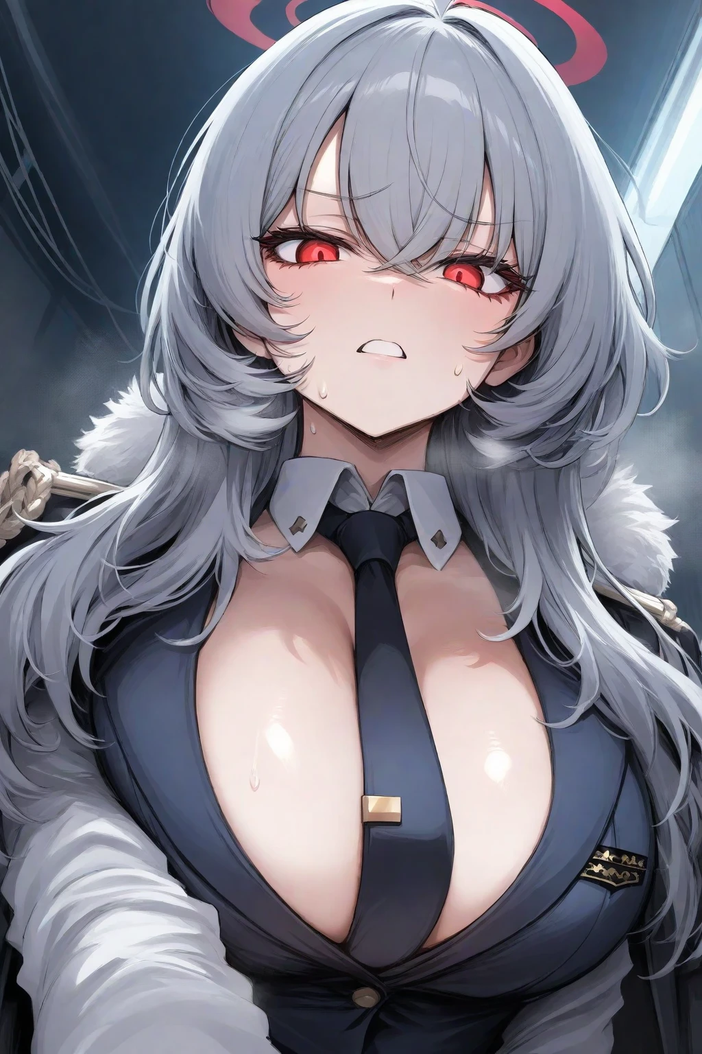 best quality, masterpiece, highres, solo, {kursk_azurlane:0.90}, angry, annoyed, portrait, looking at viewer