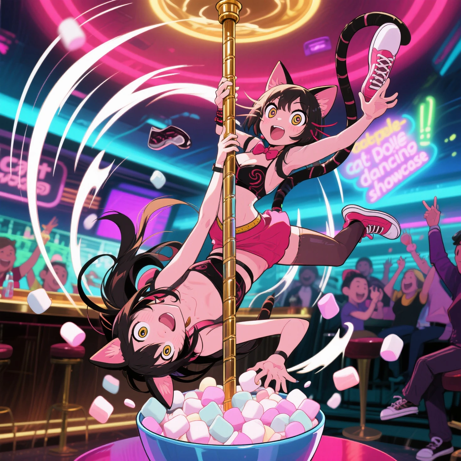 Dance floor bar pole dancing furry