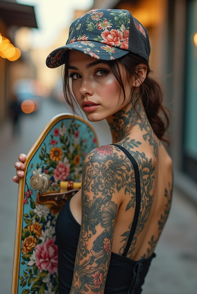 Too much coffee, tattoo style, Playing skateboard, ฟอนต์ thailand-tattoo, tattoo machine, color, 
