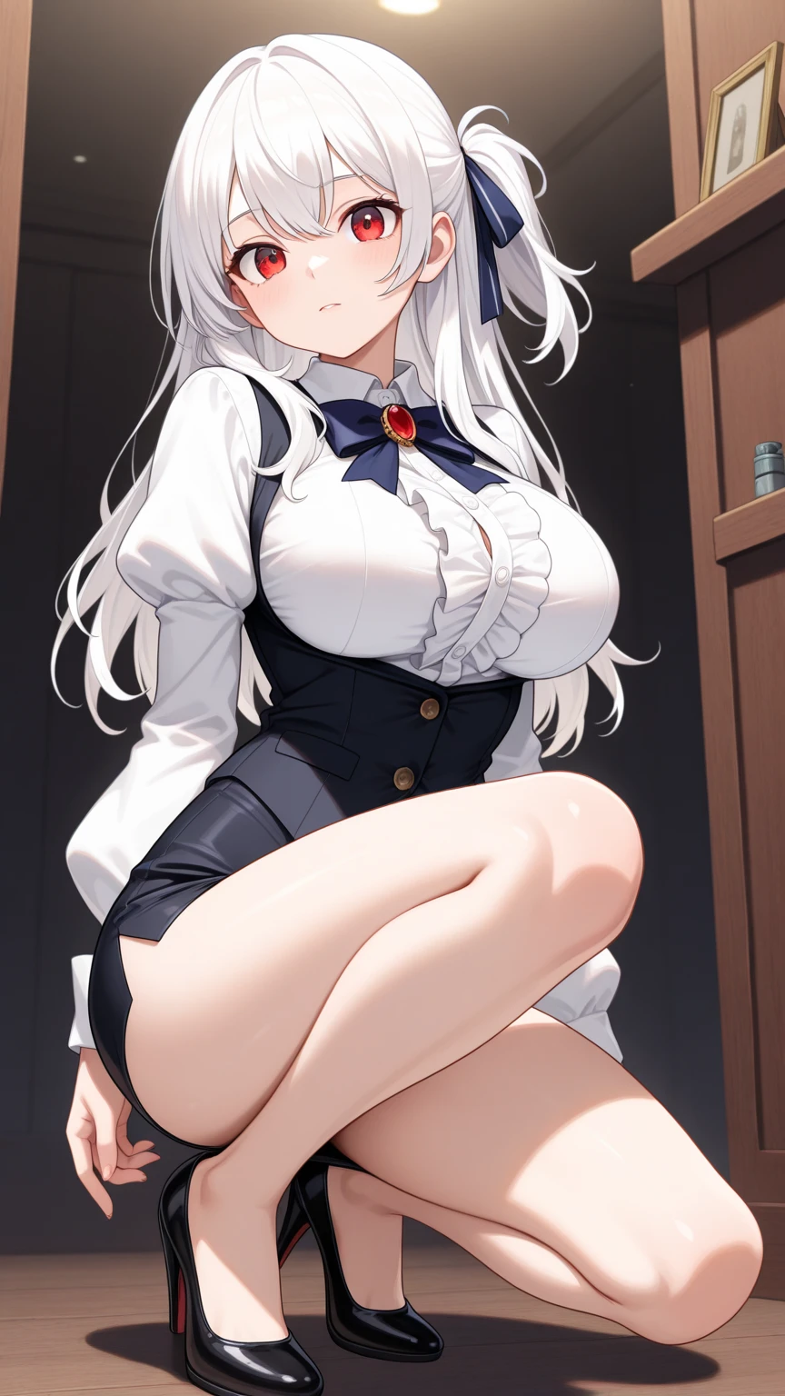 Top image quality、top-quality、masterpiece、NSFW、1a person、独奏、full body Esbian、kashima、A smile、embarrassed from、red blush、White hair、Twin curls、beret、Colossal tits、(Sucking a)、bondage outfit、highleg、woman on top、dildo、(Black High Socks)、(Brown loafers)、stares at the camera、((crotch grab))、((Spread )) 、((uterus))、(Spread )、(Love Juice)、(Sweat)、(a park)、(Benches)、(Large crowds)、(audience)、