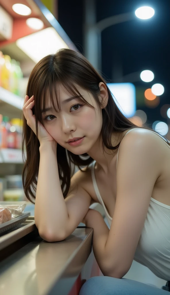 Best-quality, Masterpiece, Ultra-High-Resolution, (Photorealistic:1.4), Raw-Photo, depth of field, professional lighting, perfect anatomy, extremely details, 1girl, 15-years-old, the most famous Japanese idol, at living room, sitting on sofa, (((drunk, intoxicated):1.5)), ((extremely cute drunk-face, ((extremely cute and extremely big drunk-eyes)), extremely beautiful hair, extremely beautiful drunk-skins)), extremely cute lips, extremely cute long-eyelashes