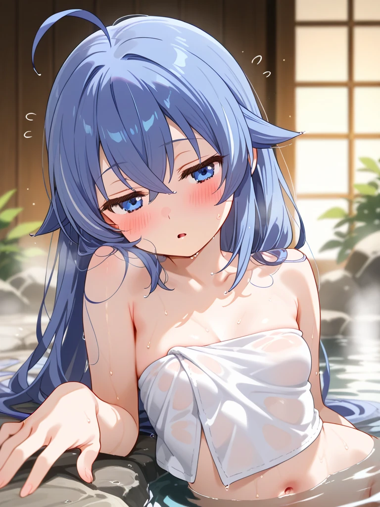 (masterpiece), best quality, expressive eyes, perfect face,Mature female,1 girl (ganyu,Genshin impact),nude,indoor onsen background,medium breasts,smile seductively,nipples,wet,slim figure,siting on ledge ,leg apart,bottom view ,looking at me