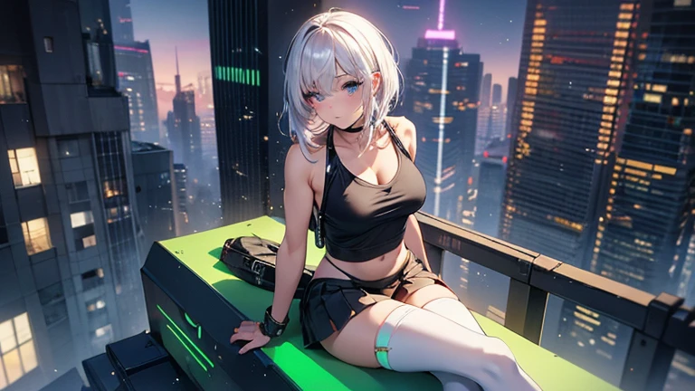 High-key and low-variance brightness levels,Soft Light,Realistic light and shadow,Light and dark intertwined,(Target your audience:1.4),Looking at the audience,dramaticangle,(Solitary:1.6),(masterpiece),(best quality),(high resolution),(By famous artists),(((Official Art))),(author:Paul Hedley),(illustration),1 Girl,(freeze),(Elf),Agent Female,(Medium breasts:1.5),(Camel toe),(whole body),(Round Face),(Pointed ears),(Slender legs),(Standard stature),(Detailed beautiful face),Glowing skin,Glowing skin,(Jointed fingers),Umbilical cord,Stomach,(Swimsuit:1.4),indoor,(Cyberpunk City,Kowloon,rain),(Against the wall),((Poker face)),blush,((permanent)),Hands on Hips,(Green Eyes:1.3),(White hair),Long hair,Double tail,partedbangs,(Reflective hair),(individual)