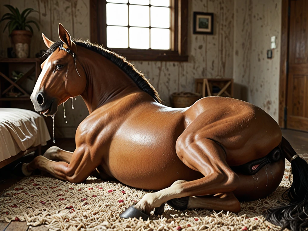 ((((goat, feral, duo)))), living room, masterpiece, high quality, realistic, detailed background, ((((rear view, close up, crouched, holding couch, huge red penis, autopenetration, anal, testicles, hoof, tail up, raised tail, bushy tail, excessive urine leaking, urine in anus, urine on anus, urine on butt, feces on penis, feces covered penis, realistic fur, detailed fur, furry, urine explosion, screaming, eyes closed)))), (((((autopenetration)))))