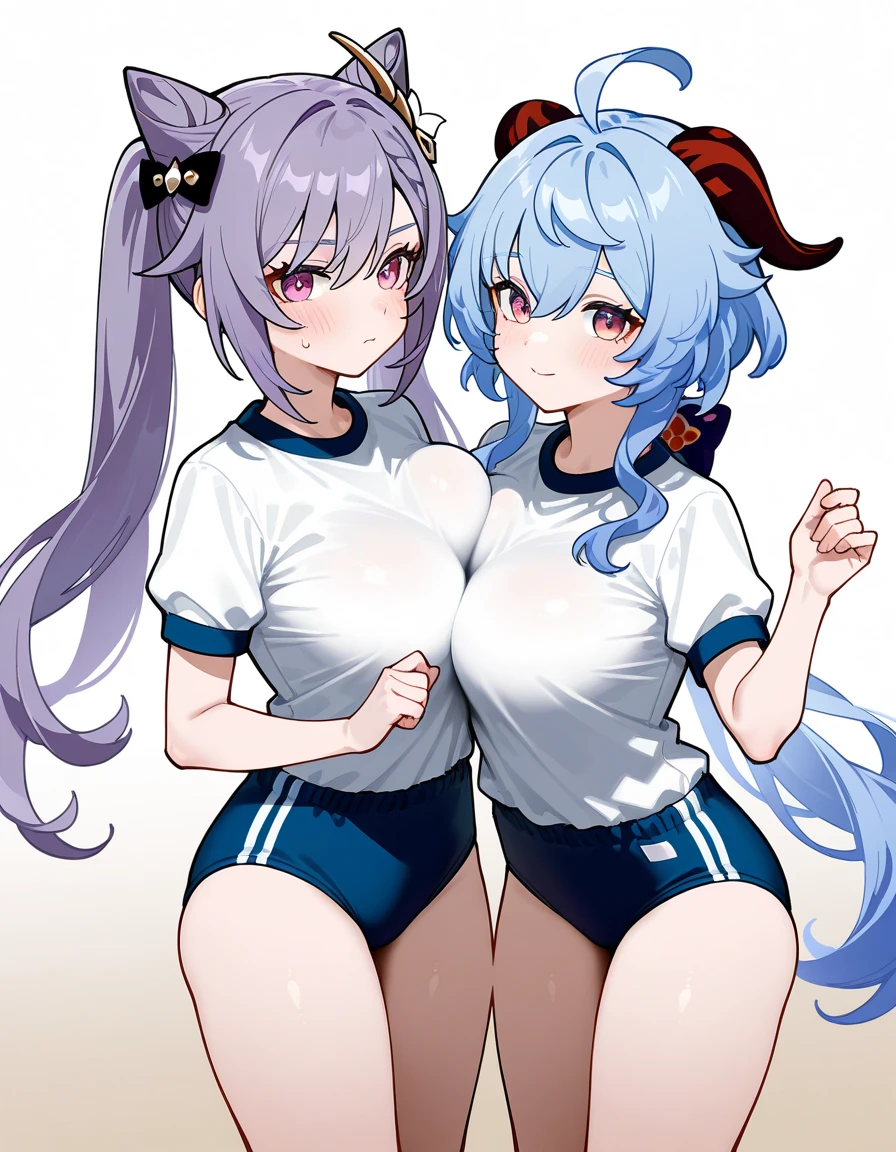 Usada Pekora、Long Hair、chest、Staring at the audience、blush、smile、bangs、Multiple Girls、大きなchest、hair ornaments、belly button、2 girls、Animal ears、underwear、Blue Hair、clavicle、tail、Braid、White Hair、Colorful Hair、tongue、tongue出し、Bunny ears、ツインBraid、Two-tone hair、Orange eyes、Animal earsの毛、grab、うさぎのtail、Blue Claws、String、Mature Woman、Bunny Girl、食べ物をテーマにしたhair ornamentother and daughter、Eyepatch bikini bottoms only、にんじんのhair ornaments