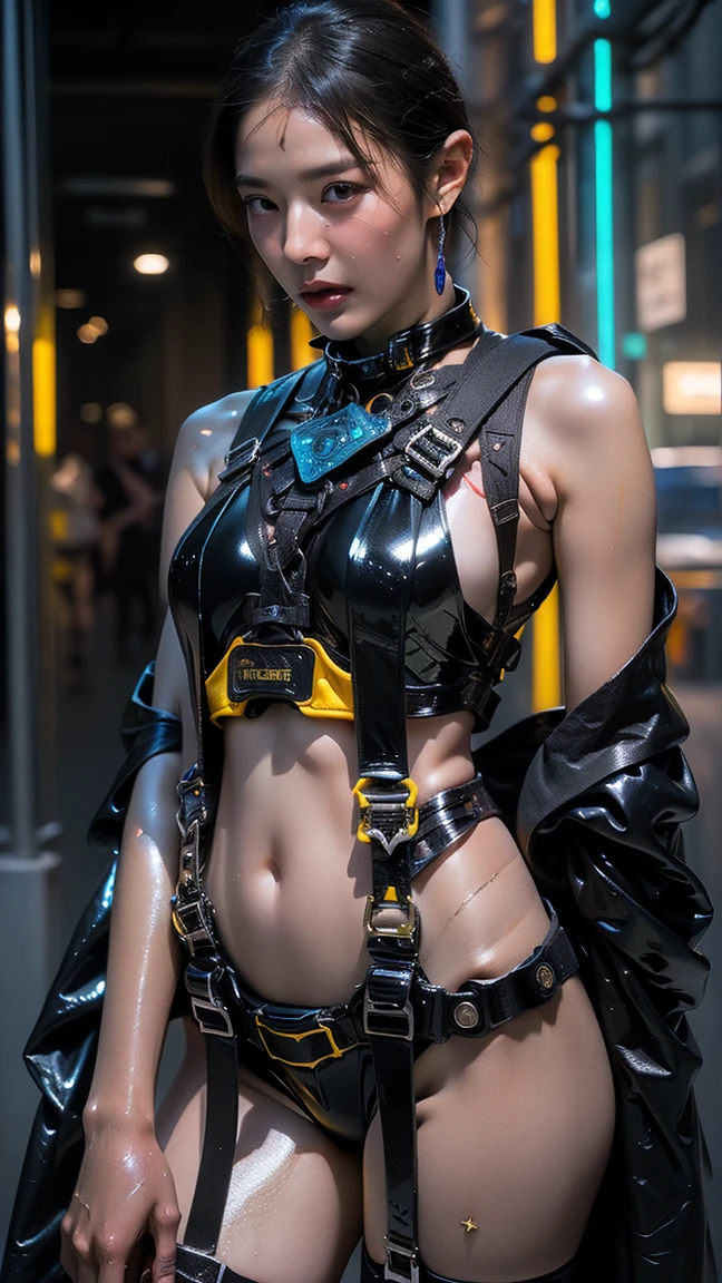 (Wearing special force soldier), Very cute and baby-like face, Power puff girl, Naked, Angry pose, Angry face, (((BROWN HAIR MALAY GIRL))), masutepiece, High quality, UHD 45K, Realistic face, Realistic skin feeling , A Japanese Lady, , , Very cute and baby-like face, (((FLAT CHEST))), ((VISIBLE CLEAVAGE)), (MATRIX WORLD), ((look In front at the camera and SADNESS)), ((RED BLACK MECHA MILITERY SUIT)), ((DETAILS SPECIAL FORCE COSTUME)) capture in ultra high resolution with photorealistic and beautiful lighting. (((CUTE GIRL))), ((RED LIPS)), ((BRA AND PANTIES)), ((CHUBBY)), ((BLACK HARNESS, MAGAZINE BELT)), modern equipment. Malay girl armed with red black Special force Crest, Mechanical part, confident smile, girl in the middle of the TOKYO cyberpunk.