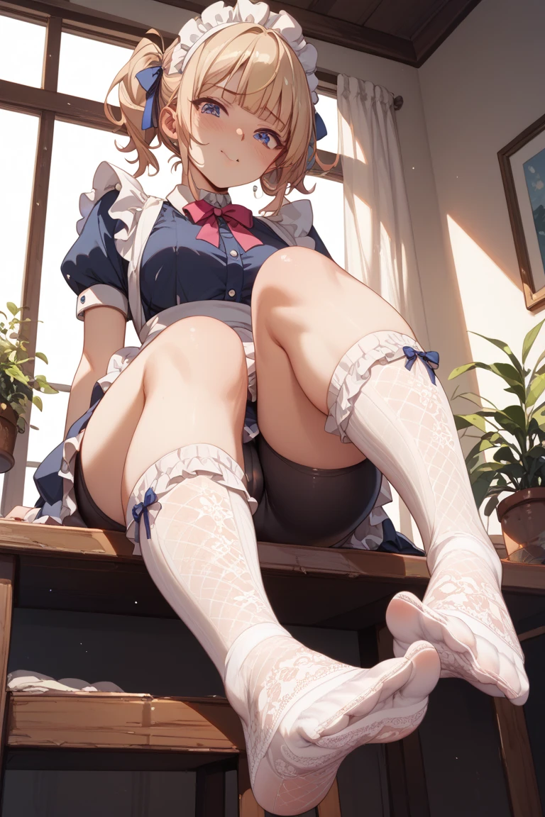 (Photorealsitic:1.4), 1girl in, (Solo:1.2), (beautifully detailed eyes), (beautiful and detailed face), Perfect female body, (neat figure), Slender waist, (age19), Platinum Blonde Hair, Very big eyes, Blue eyes, Smaller chest, blush, Shy, watery lips, Nurse, Button open , (nurse's uniform), (Nurse Cap), (tight skirts), (White Gloves:1.2), (White pantyhose), high-heels, a necklace, (耳Nipple Ring), Hospital bed, White curtains, Sunlight, co-sleeping, stethoscope, (Best Quality), (ultra-detailliert), (masuter piece), (hight resolution), (Original), (the Extremely Detailed CG Unity 8K Wallpapers), Character Design, Game CG, Detailed Manga Illustration, (2.2),