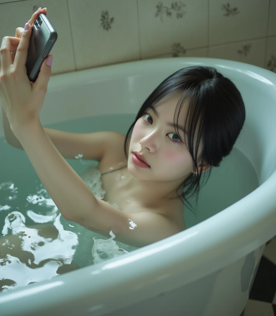 ((masterpiece)), ((highest quality)), ((High resolution)), ((Highly detailed Unity 8k wallpaper)), alone, bath、Selfie