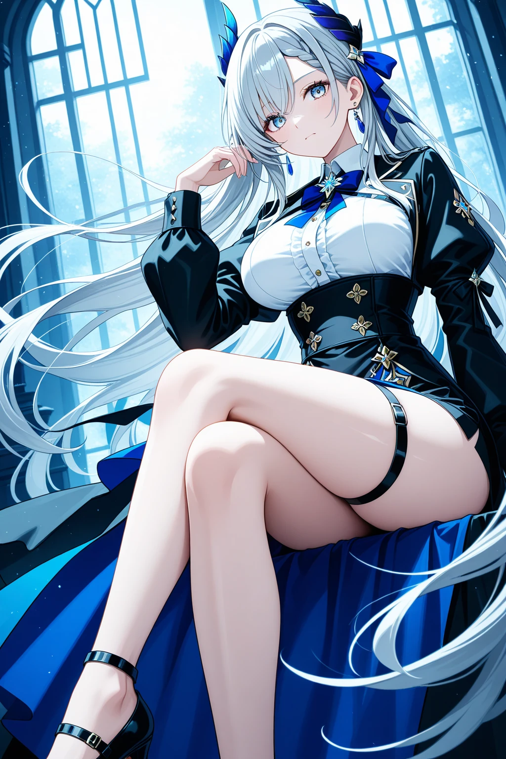 Anime girl with big breasts and big boos poses for camera, from girls frontline, Fine details. girls' frontline, Seductive Anime Girl, azur lane style, Trending on ArtStation pixiv, Kantai Collection Style, perfect gray hair girl, best anime 4k konachan wallpaper, girls frontline style, from the azur lane videogame, white haired god