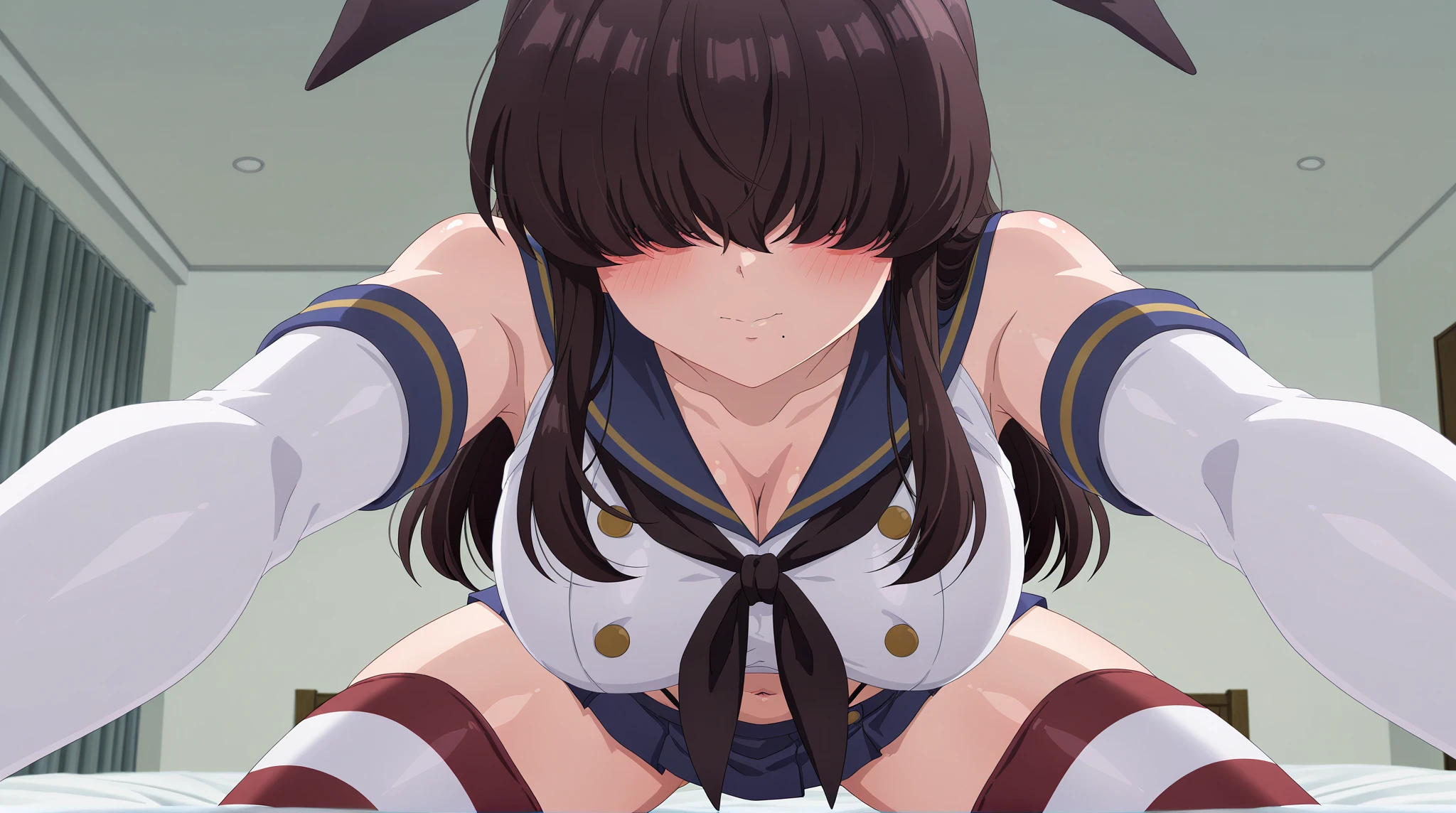 Bonyuu Chan naked anime girl getting smashed from behind while looking at camera