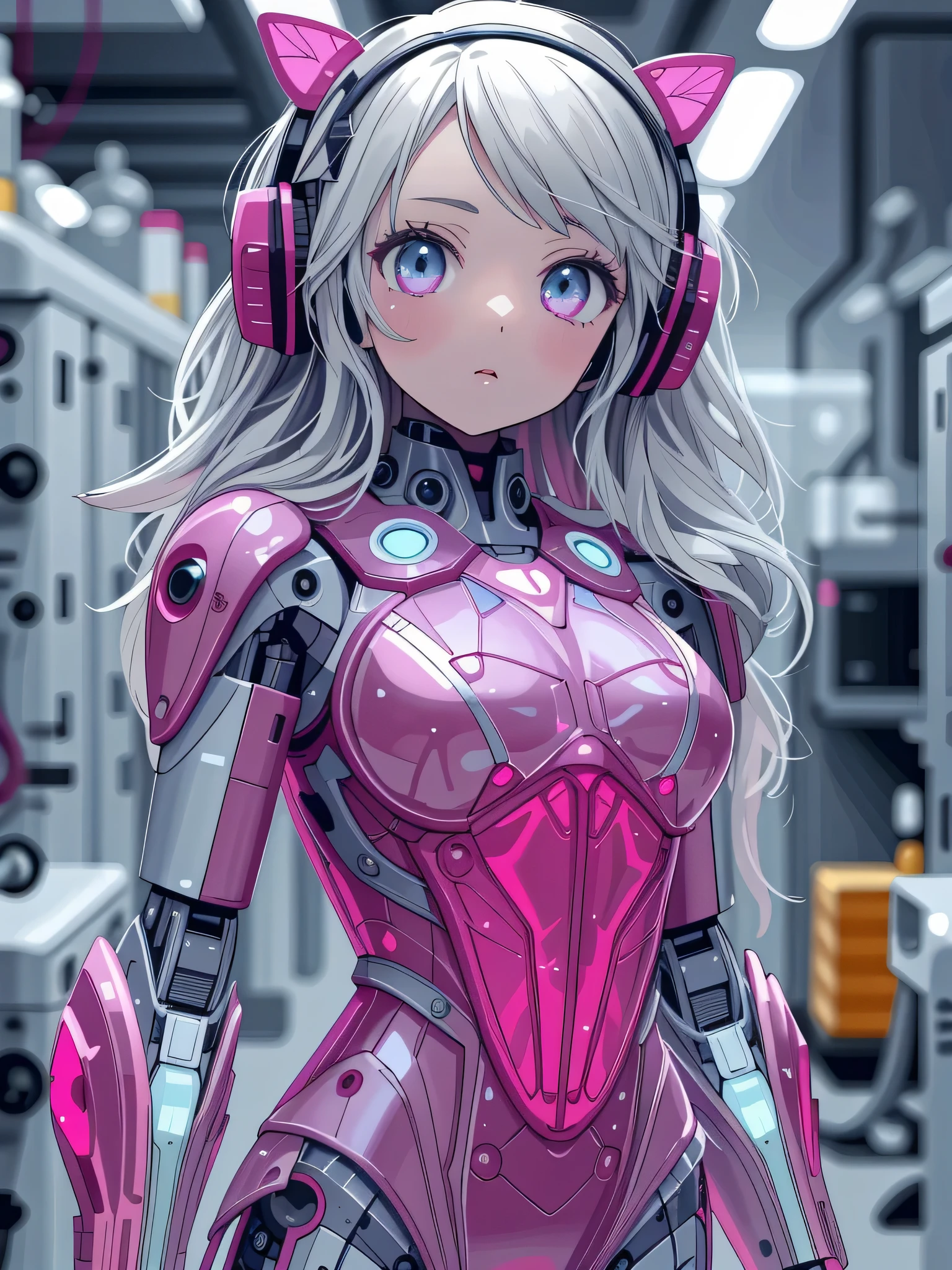 ((Highly accurate drawing across the details) Extremely accurate depiction )[high resolution],((realistic texture expression)),(Clear and precise illustrations),(Very fine and precise drawing ),(Delicate lines with slow speed)[[Beautifully color-tressed main lines]],[Lab],[[HENTAI]] ANIME ([Beautiful girl robot]CYBERGirl anime Beauty [13 years old] Cyborg[wavy hair (platinum blonde)]),([Butterfly Wings]Magenta pink Papillon Cybernetic Armor[[Hologram JELLYSKIN]Luminous Aurora Armor[Prismatic material covering the body surface]])(Papillon Cyber Headgear [semi-transparent material]),(Cybernetic[ Clear Multi-Layered Lenticular Iris]),(Intricate and beautiful decoration[high density details]),(Fine, and beautiful skin expression[Transparency]),(精密に細部まで描画された美しい目のdetails)[[深いTransparency][Sharply defined pupils](A jewel-like iris)((Beautiful eyes clearly drawn down to the smallest detail))]),[[Eye Light[Pinpoint lighting for the eyes]]],[Long and beautiful eyelashes],[Soft looking lips],[[Uncluttered hairstyle]Intricately drawn hair[美しく艷やかな髪のdetails]],(完璧な手のdetails[Beautiful fingers without flaws[Beautiful nails]]),[[[[Beautiful navel]リアルな臍のdetails]]],(Perfect Anatomy(Perfect, well-balanced proportions))[[full body image:0.4]],[[High level of design[The golden ratio]]][ideal color coordination(Accurate simulation of light and material interactions)[Beautiful and vivid color]],([precise details](details,高Fine)),[[Deep color(Transparency)]][Narrative visual art],[[Personalization]]((top quality)Fine[[High density drawing]])(最high resolution).