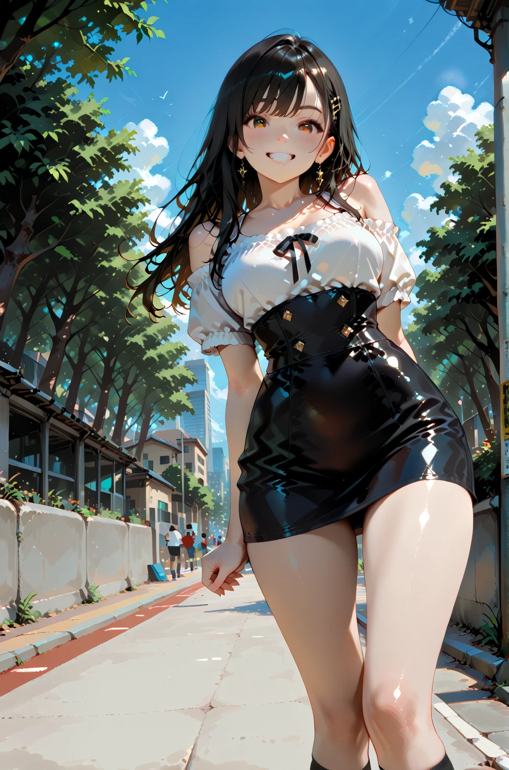 1girl, solo,(best quality),(masterpiece:1.1), full body, looking_at_viewer, dress, dynamic angle, cute, clear facial skin,