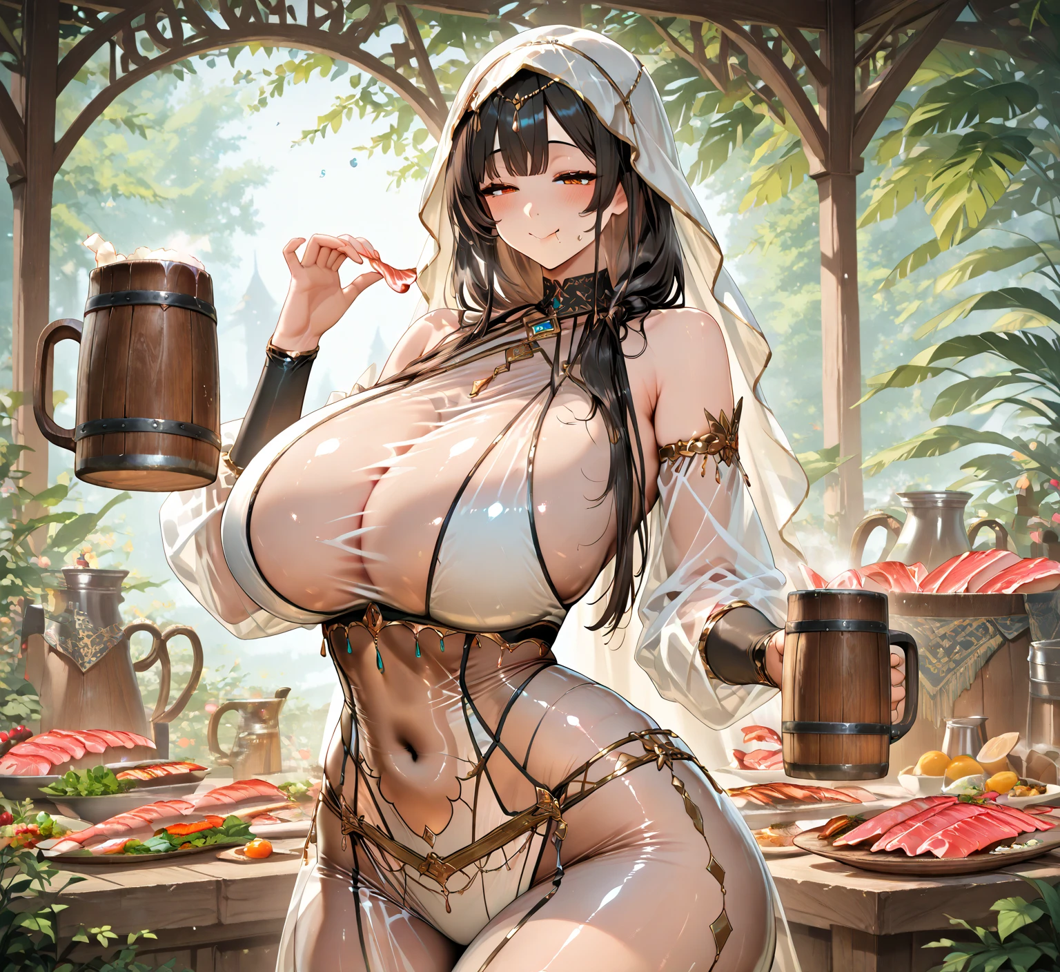 hitenkei style, claude monet style, oil painting, grape farm, vineyard, carrying basket, southern italy, ((topless)), nsfw, masterpiece, summer, 1 girl, erect nipples, intricately detailed, navel, bare shoulders, brown hair, necklace, head scarf, scenery, extremely detailed, bare breasts, puffy nipples, yellow eyes, bare stomach, soaked, medium breasts, pearl bracelets, teen, soft eyes, smiling, armpit, sweaty, happy, half open eyes, lusty eyes, blushing, tied hair, 1 ear visible, side bangs, sleepy eyes, large nipples, lifeless eyes, tuscany, full body, long white skirt, scenery, winery, huge nipples, long nipples, slim waist, saggy breasts, mole on breast