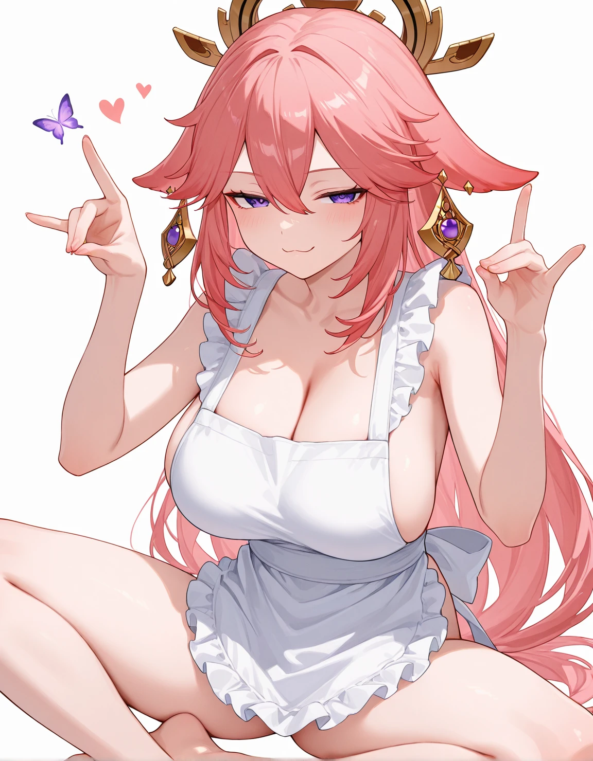 Furry, furry kemono, female fox furry, princess, cute, big ear, chubby, cute little baby, pink and coloured hair, fluffy gold and pink coloured tail, light blue and gold fancy big kimono with flowers pattern, a big pink bow between her chest, dressed like a princess, laying on bed leisurely, luxury, a luxurious tiara, in a kingdom, (((masterpiece))), (((best quality: 1,4)))