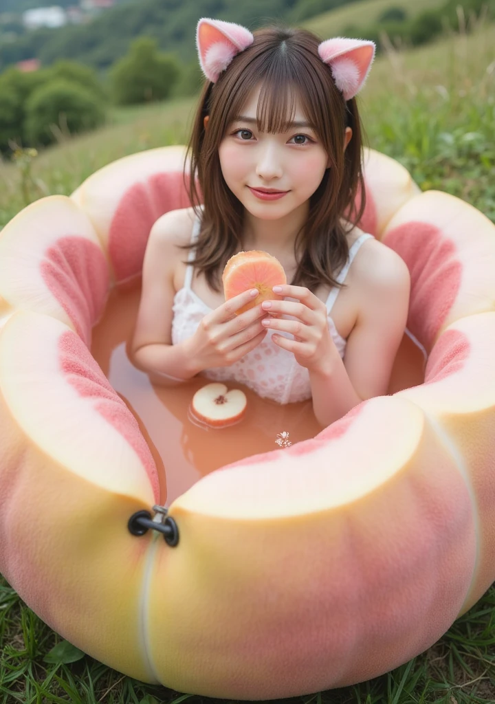 araffe woman in a bikini sitting on a log holding two cucumbers, japanese model, attractive pose, japanese goddess, realistic young gravure idol, hot with shining sun, 奈良美智, young pretty gravure idol, young skinny gravure idol, oppai, young sensual gravure idol, sexy girl, swimsuit
