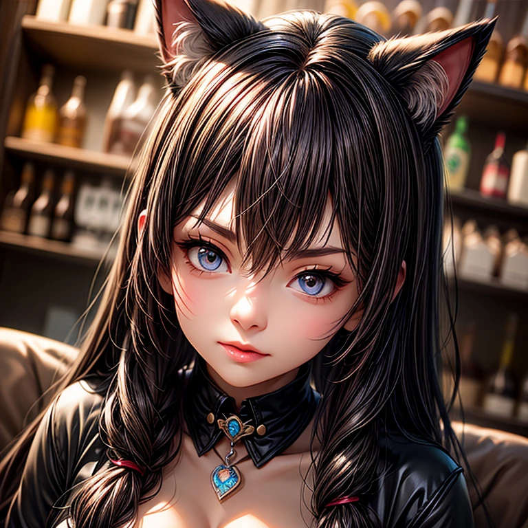(masterpiece, mature female, beautiful, beautiful background, extremely detailed, perfect lighting, perfect face, perfect eyes, beautiful hair), <lora:rwby_belladonna-10:1>, portrait, solo, 1girl, blake belladonna, annoyed expression, closed mouth, looking at viewer, orange eyes
<lora:Skindentation:0.75>