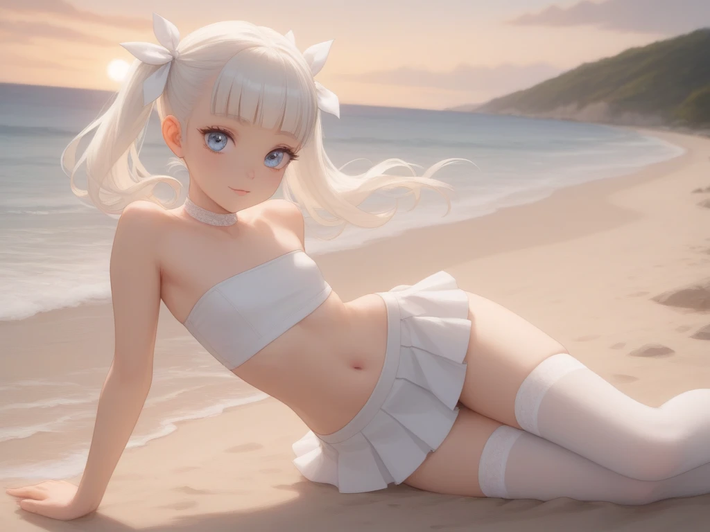 3位Very漂亮的瑞典16 歲漂亮的女孩、 white blond hair、 (( Sexy and gorgeous transparent underwear and panties))、(Colorful transparent underwear and panties) 、Very、 shiny skin、 white skinned、 a smile、 beautiful bangs、 long and straight、 3位絲般美麗的white blond hair女郎、 shiny hair、 Extra long super straight hair、 Eyeliner、 a small face、 Extra large firm breasts、 crystal clear ocean blue eyes、 shining with beautiful light、 Earrings, pendants, headwear and bracelets hanging from the ears、beautiful and smart girl、 Playing in the water at the outdoor beach and taking a full body photo of two people、 Looking to the future
