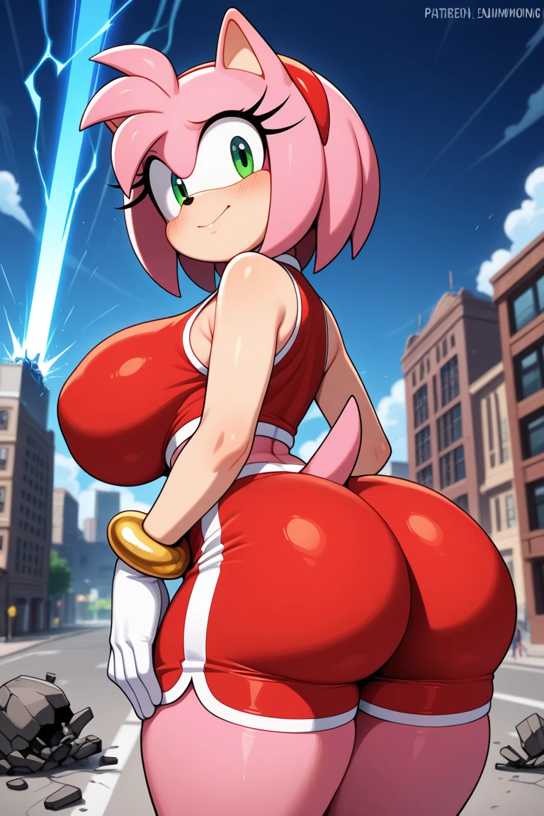 AmyRose. cuello. armadura medieval. ((enormous droopy breasts)) . (Very high definition. 8k). Chica Thicc. Trazos de cuerpo extra detallados. Trazos de ojos extra detallados. Super voluptuosa.
