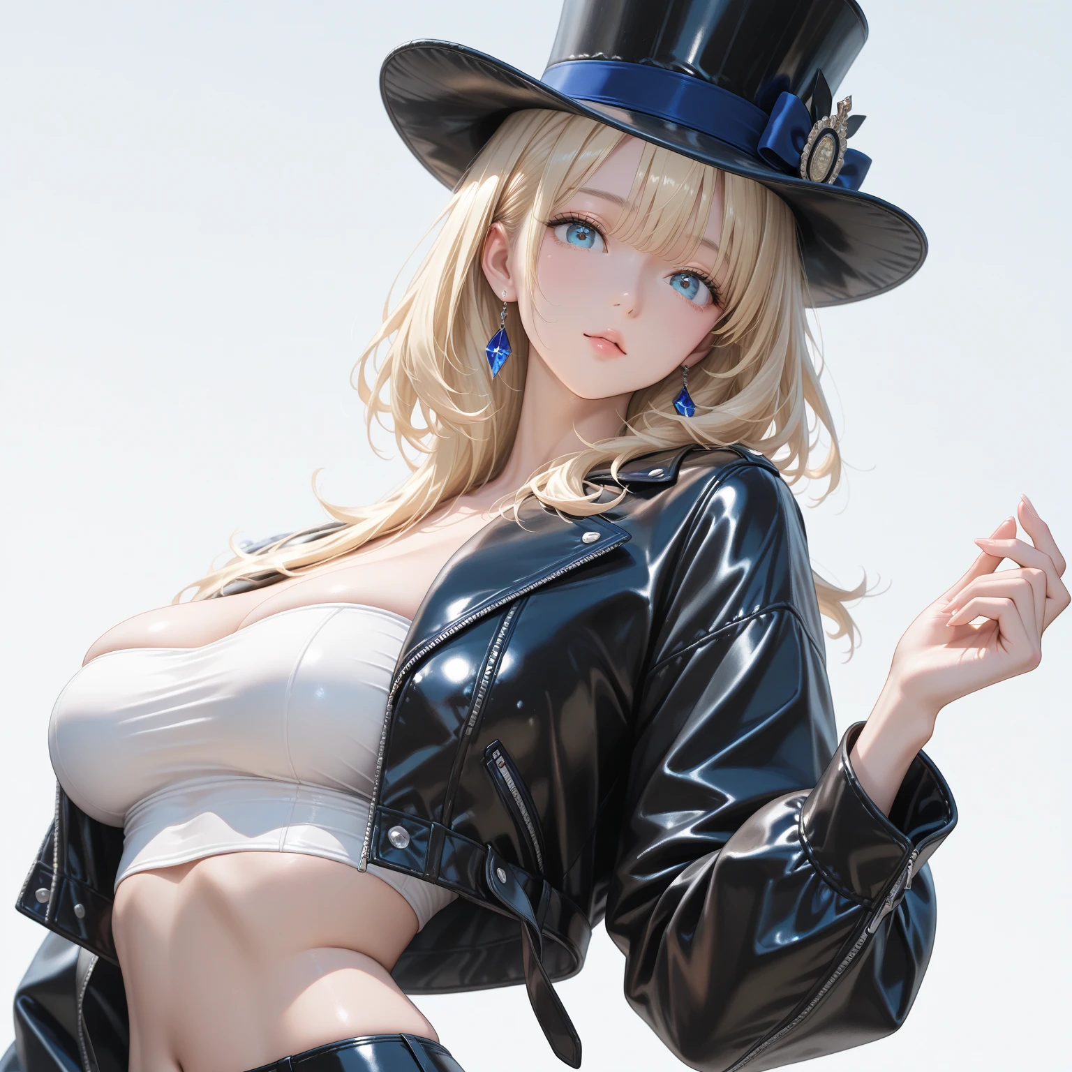 ((high detailed, best quality, 4k, masterpiece, hd:1.3)), ((best quality)), (((HD))), (((8k))), (ultraDH), (ultra HD), Snowy Forest background, snowflake pattern, Princess Daisy, blue eyes, BREAK blue eyes, seductive, attractive, smooth anime cg art, 36C breasts, long legs, vivid colors, detailed digital art, slim body, perfect skin, dark blonde hair, long hair, blonde hair, blonde hair, BREAK crown, cleavage, 36C cleavage, looking at viewer, BREAK looking at viewer, extremely detailed face, red santa suit, red santa claus suit, santa claus suit, earrings, gem, dark black makeup lips, dark gothic eyeshadows, dark eyeshadows, black eyeshadows, black sexy lips, black lips, (dark:1.2), dark lips, very dark lips, (perfect hands, perfect anatomy), black makeup, black medium lips, black thick lips, detailed fingers, five fingers per hand, 5 fingers, (1 girl), detailed lips, detailed black lips, black painted lips, gothic painted lips, BREAK night, night sky, (breast focus), (arms outstreched:1.2), (from above:1.1), (breasts out:1.3), (off shoulder:1.1), (white horns), (bra),