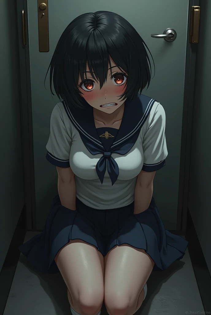 Cute emo schoolgirl, stands on all fours, Ahegao face, panties, thong, секси thong, Background room, seductive girl, perfect ass, ideal figure, has an orgasm,  marks after blowjob, 17 years