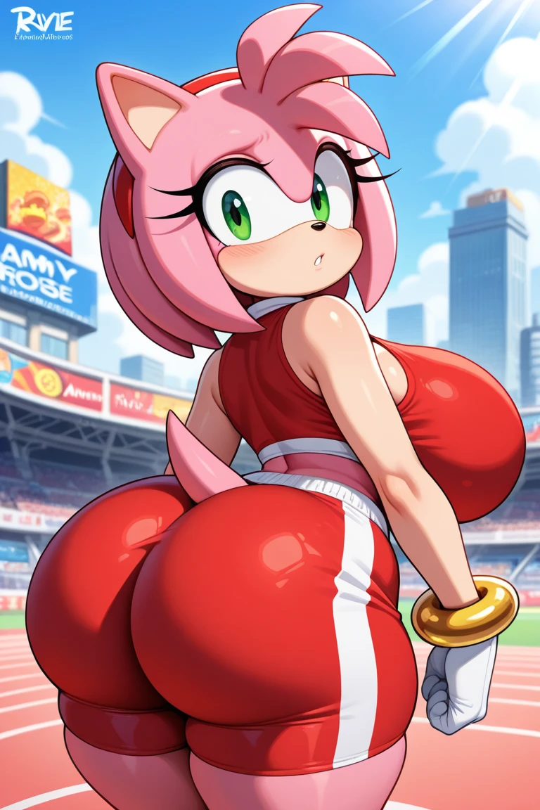 Make a cute pink furry female dragon in red bull formula car 