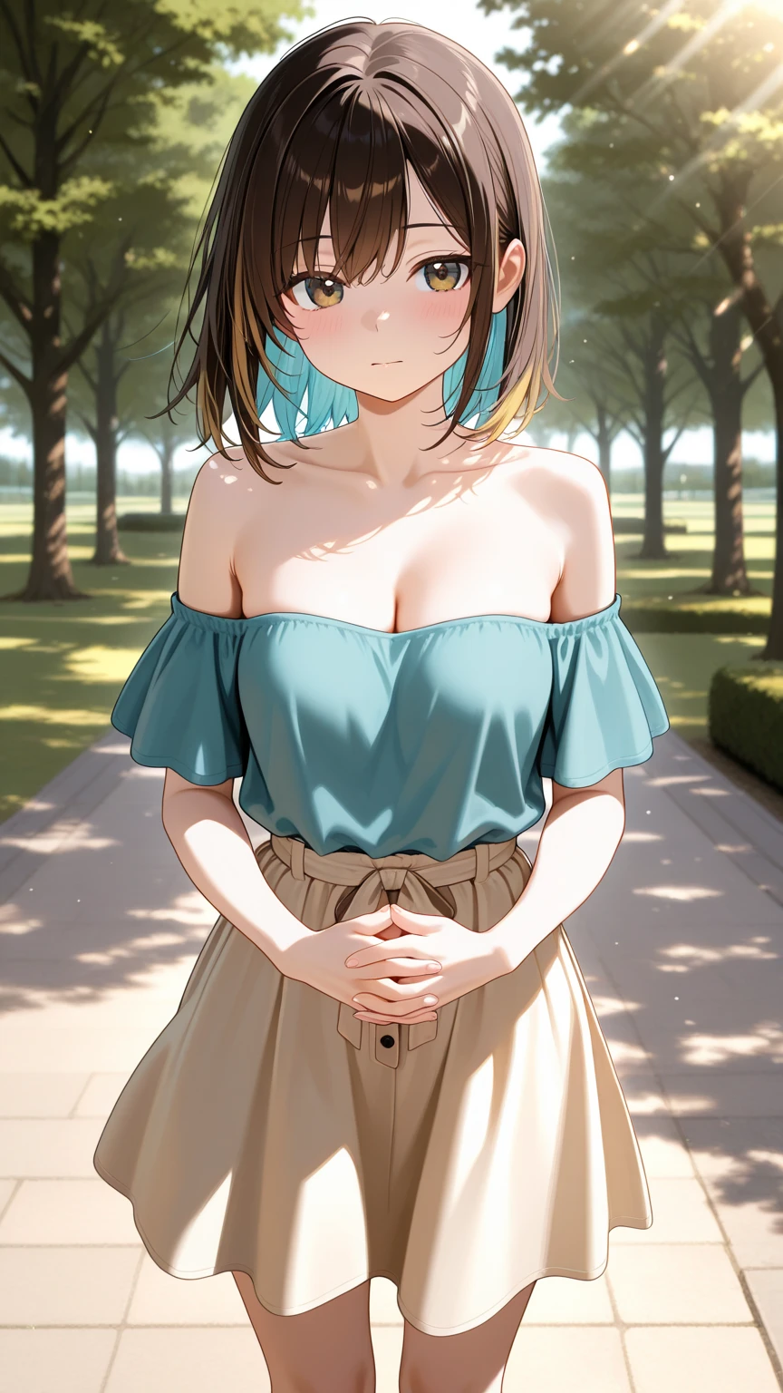 Busty anime girl posing in a flower field, Enchanting anime girl, Smooth anime CG art,  In a dress, 詳細なdigital anime art, Beautiful and attractive anime woman, Attractive anime girl, Beautiful Anime Girls, [ 4K Digital Art ]!!, digital anime art, Beautiful Anime Woman, Digital anime illustration, Sexy maid in the magical forest